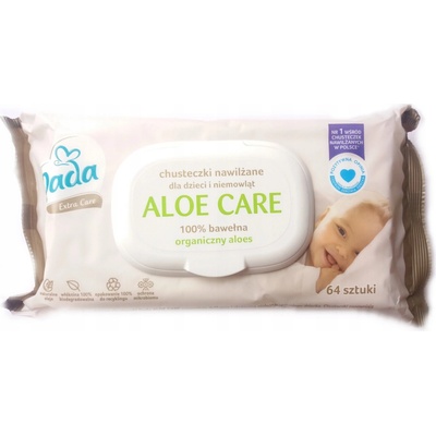 Dada vlhčené ubrousky 100% bavlna 64 ks Aloe care