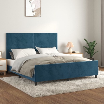 zahrada-XL 3125645 Rám postele bez matrace tmavě modrý samet