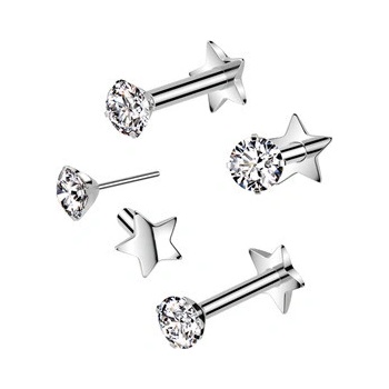 Šperky4U piercing do brady PUSH IN labreta TITAN TIT1360-1208