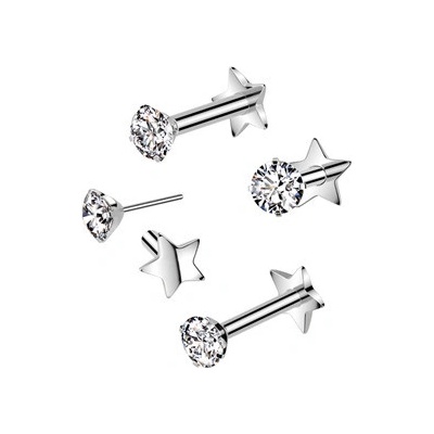 Šperky4U piercing do brady PUSH IN labreta TITAN TIT1360-1208