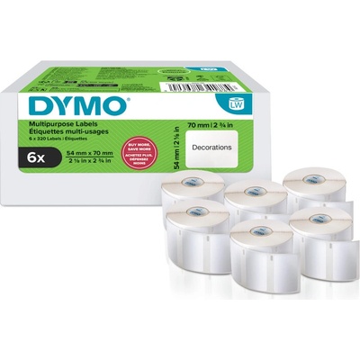 DYMO špeciálne balenie 6x štítky multifunkčné, biely papier, 70x54mm 2234188