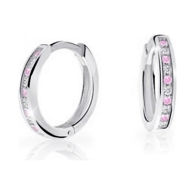 Cutie Jewellery kruhové náušnice z bieleho zlata C3343-80-X-2 ružová