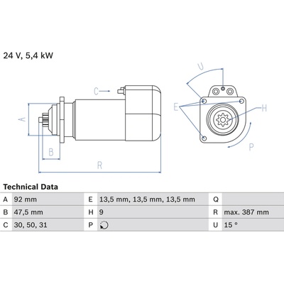 BOSCH Startér 0986011570