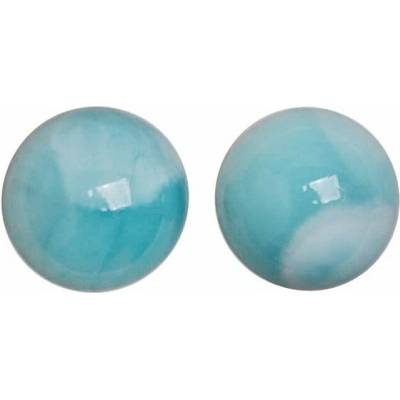 Nefertitis Larimar kuličky náušnice AA kvalita stříbro Ag 925 č. 14 NF64284 - cca 0,6 cm, 1 g