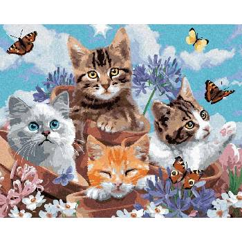 Norimpex - Puzzle Diamant painting: Kittens and butterflies 30x40cm - 1 - 39 piese