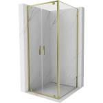 Mexen Exo-BR Duo сгъваема душ кабина 110 x 110 см, прозрачна, златиста - 8182-110-110-50-00 (8182-110-110-50-00)