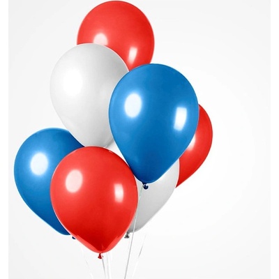 Fiesta Balónky červená bílá modrá Ø 30cm