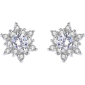 Silenti Jewelry Сребърни обеци "Снежинка