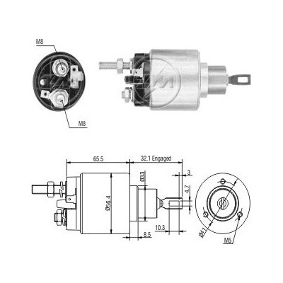 Spínač startéru 0001110009 Bosch 0331303055