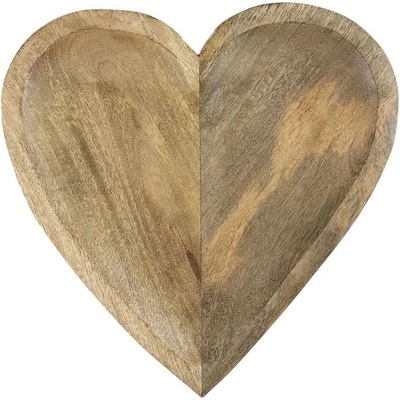 Mars & More Miska ve tvaru srdce z mangového dřeva Mango Heart XL 30 x 30 x 2,5 cm