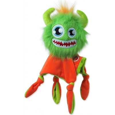 DF Monsters chlupaté strašidlo zelené pískací s dečkou 28 cm