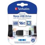 Verbatim Store n Stay Nano OTG 16GB USB 2.0  (49821) Флаш памет