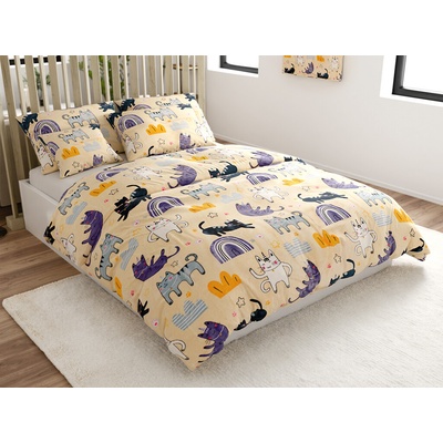 Textilomanie Mikroplyš obliečky PURRSLEEP béžové 70x90 140x220