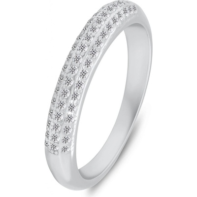 Brilio Silver Strieborný prsteň s trblietavými zirkónmi RI135W