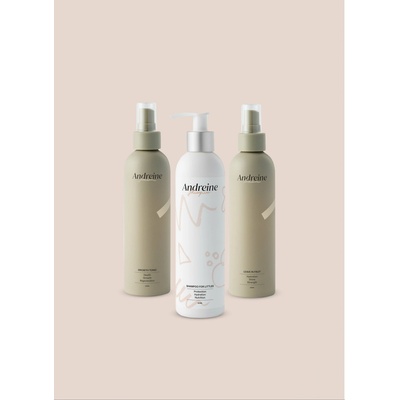Andreine shampoo for Littles 250 ml + Growth Tonic 200 ml + Leave in Fruit 200 ml