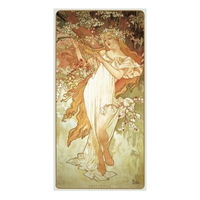 Pohlednice Alfons Mucha-Spring-pohled dlouhý A-9055