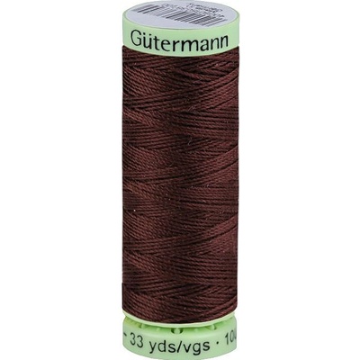 Polyesterové nitě Gütermann Jeans návin 30 m Varianta: 23 hnědá čokoládová, Balení: 1 ks