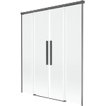 Mexen Rox 2-крила двустранен ванен параван 150 x 150 см, прозрачен, четка сив (8C9-150-002-66-00)