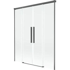 Mexen Rox 2-крила двустранен ванен параван 150 x 150 см, прозрачен, четка сив (8C9-150-002-66-00)
