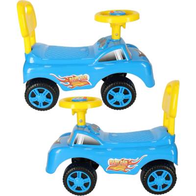 KIK Úsmevné auto push ride s klaksónom modré