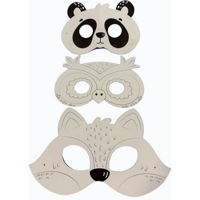 Raya Toys Комплект за оцветяване Raya Toys Маски с животни, 3 бр
