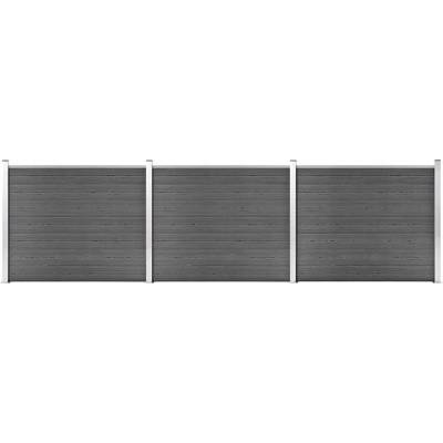 vidaXL Set plotového dílce WPC 526 x 146 cm černý