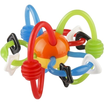 Infantino Бебешка дрънкалка и гризалка Infantino - Топка, оранжево и жълто (IN004885)