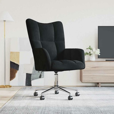 vidaXL 328170 Relaxační samet Černá