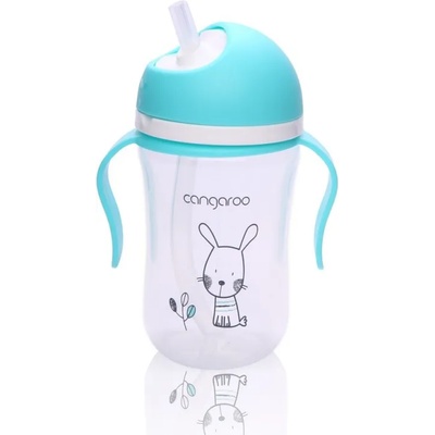 Cangaroo Чаша с пластмасова сламка Cangaroo - Синя, 300 ml (103647)