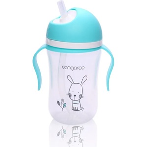 Cangaroo Чаша с пластмасова сламка Cangaroo - Синя, 300 ml (103647)