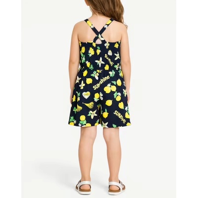 Chicco Girls Short Dungarees Blue Printed