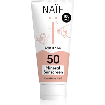 Naif Baby & Kids Mineral Sunscreen SPF 50 слънцезащитни продукти за бебета и деца SPF 50 100ml