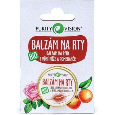 Purity Vision BIO balzam na pery s vôňou ruže a pomaranča 12 ml