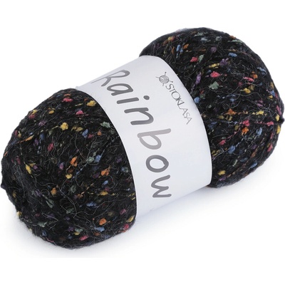 Pletací příze mohérová Rainbow 100 g Varianta: 8 (21-2) černá, Balení: 1 ks 57865/147365/267079