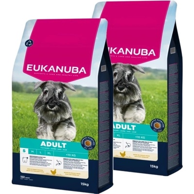EUKANUBA за възрастни кучета от малки породи с пилешко месо 2x15 кг