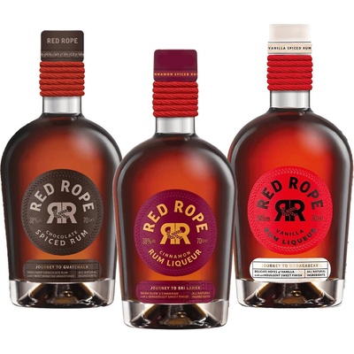Red Rope Madagascar 40% 0,7 l a Red Rope Guatemala 40% 0,7 l a Red Rope Srí Lanka 40% 0,7 l (set)