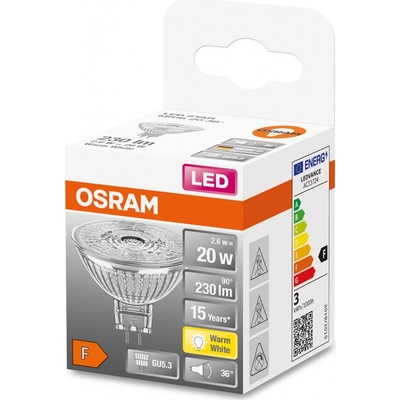 Osram LED žiarovka MR16 20 36 2,6 W GU5,3 2700 K teplá biela