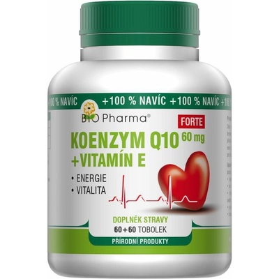 BioPharma Koenzym Q10 Forte 60 mg + Vitamín E 120 kapslí
