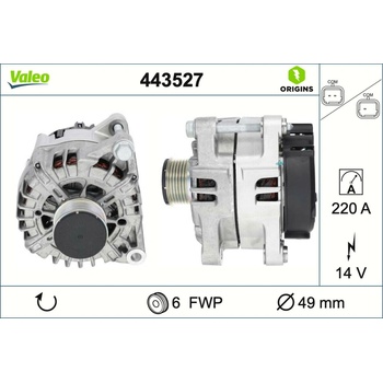 VALEO Alternátor 443527