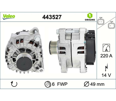 VALEO Alternátor 443527