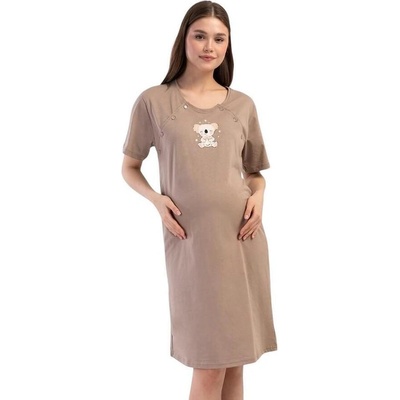 Нощница за кърмене в цвят капучино с коала