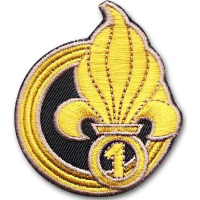 Nášivka Cudzinecká légia 1.Regiment suchý zips - žltá
