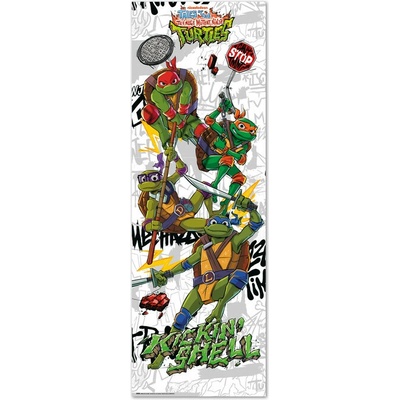 Plagát, Obraz - Teenage Mutant Ninja Turtles - Kickin Shell, 53 × 158 cm