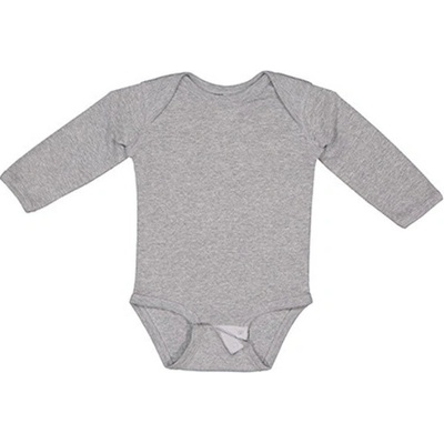 Rabbit Skins Dojčenské body s dlhým rukávom EU Heather Grey