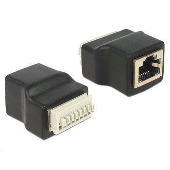 Delock RJ45 женски > Терминален блок с бутон, адаптер с 8 пина (65527) (delock-65527) (delock-65527)