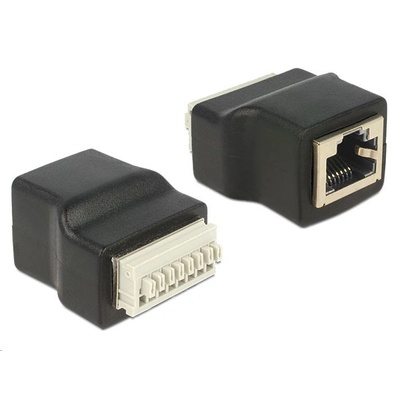 Delock RJ45 женски > Терминален блок с бутон, адаптер с 8 пина (65527) (delock-65527) (delock-65527)