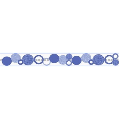 IMPOL TRADE D 58-017-3 Samolepiaca bordúra kruhy modré, rozmer 5 m x 5,8 cm
