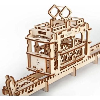 Ugears 3D puzzle Tramvaj s kolejemi 154 ks