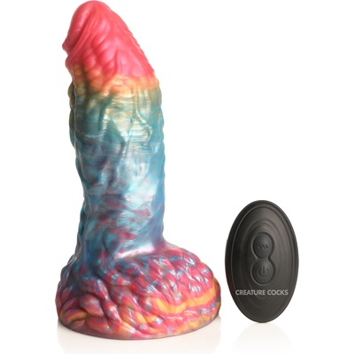Creature Cocks Rainbow Phoenix Vibrating Silicone Dildo