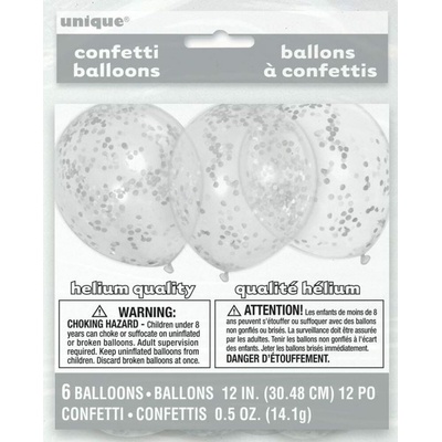 Unique BALÓNIKY latexové so striebornými konfetami